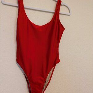 American Apparel SWIM Red One Piece Swimsuit sz S